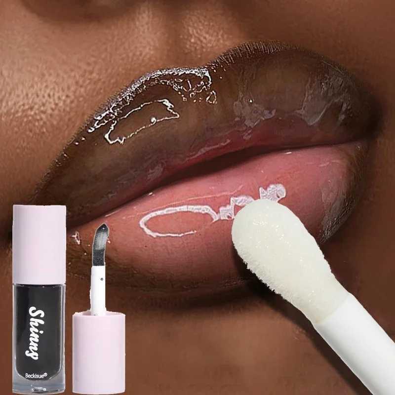Translucent Black Sugar Lip Oil Water Gloss Jelly Mirror Lip Glaze Lipstick Lip Make Up Women Beauty Nonstick Cup Lip GlossW250219