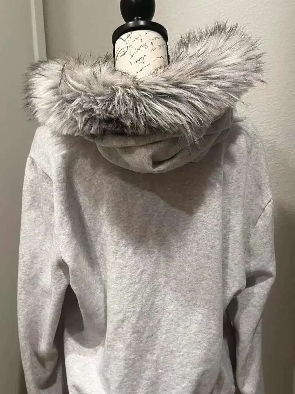 Annual New Y2K Letter Printed Plush Collar Hooded Zipper Jacket Women's Casual Thickened Solid Color Street Fashion Cardigan Top