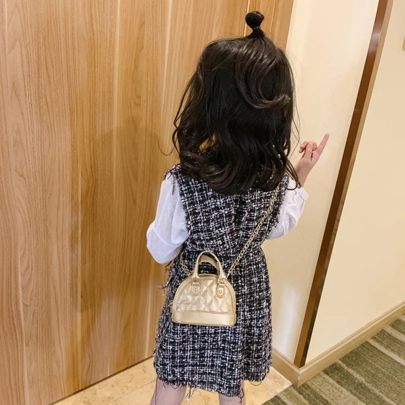 Children Mini Shell Bag Fashion PU leather Ringer Chain Crossbody Bag Cute Girl Single Shoulder Handbag KBG028 250219
