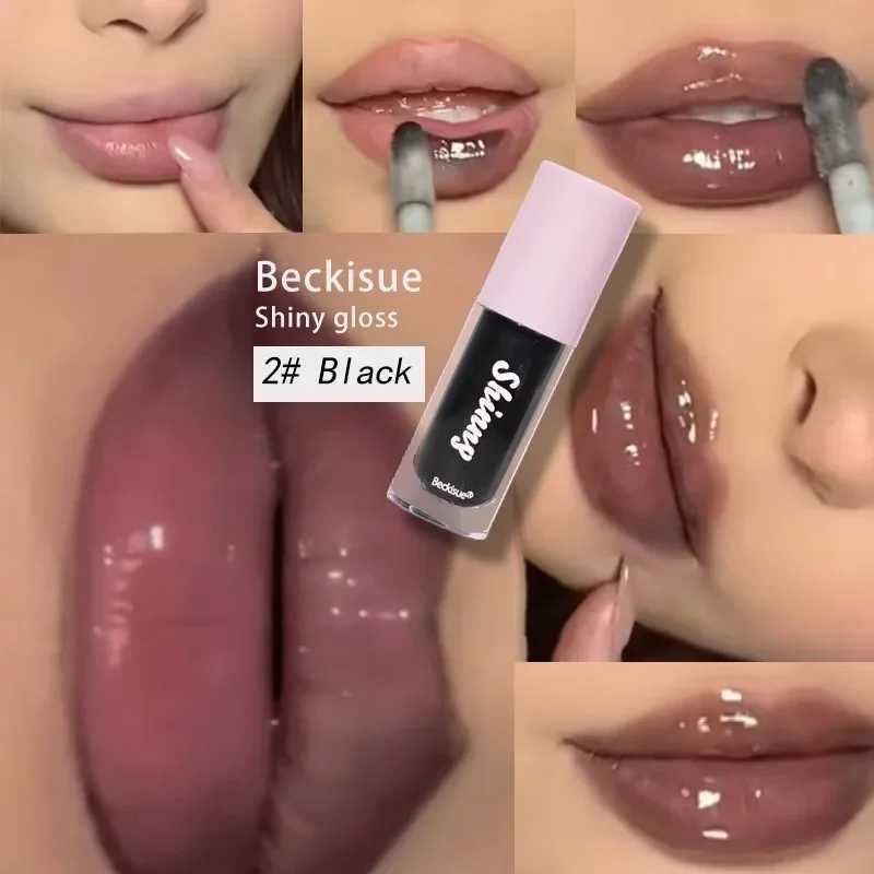 Translucent Black Sugar Lip Oil Water Gloss Jelly Mirror Lip Glaze Lipstick Lip Make Up Women Beauty Nonstick Cup Lip GlossW250219