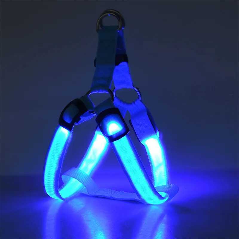 Adjustable LED Dog Harness No Pull Small Medium Glowing Nylon Breast-Band Night Safety Arnes Perro Dropship Pets Dog AccessoriesXJ250218
