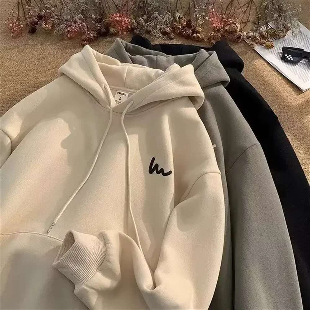 American Style Hooded Sweatshirt Trendy Oversize Loose-Fit Top For Women Leisure Simple Tracksuit Sporty Comfortable Sportwear