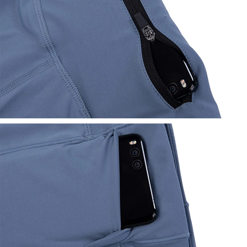 Mens Running Pocket Tights Shorts GYM Exercise Fitness Legging Workout Basketball Hiking Training Sport Soccer Clothing H77 250219
