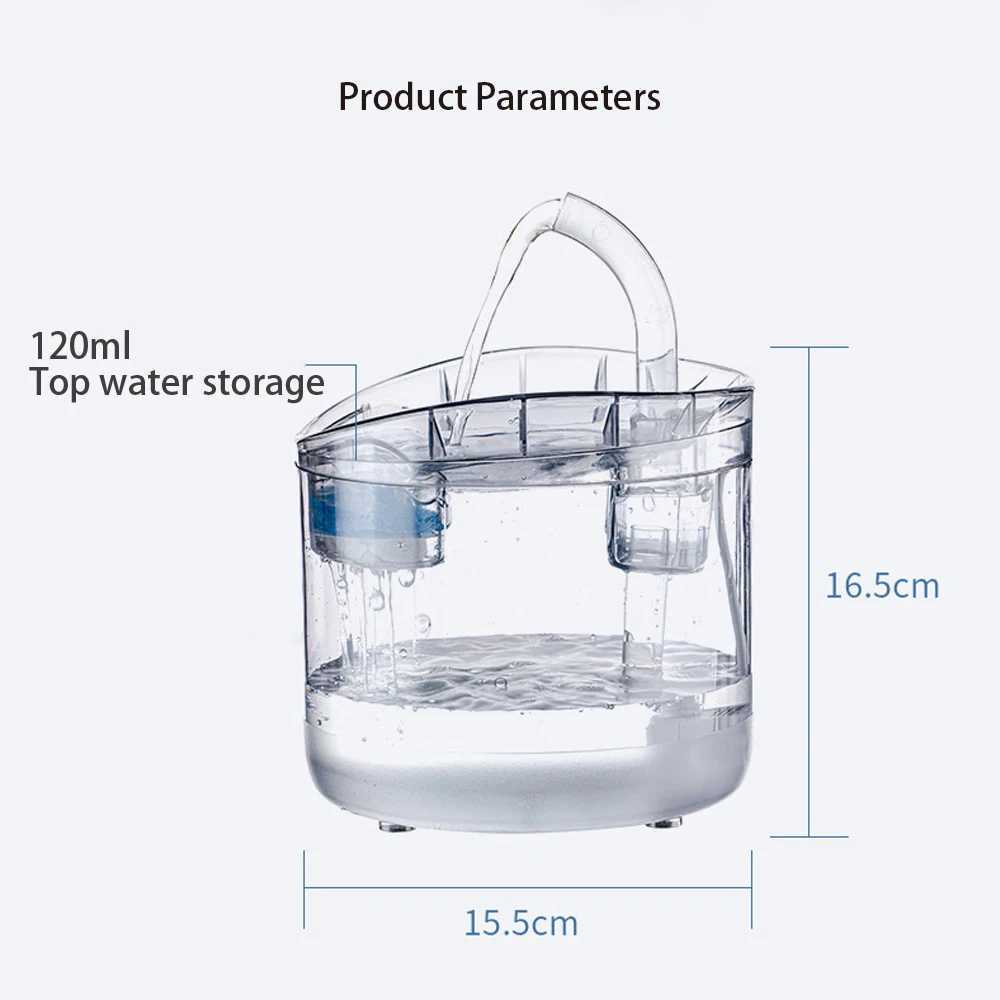 Dog Feeders Cat water dispenser automatic sensor faucet fountain food grade transparent plastic dog water dispenser H250218