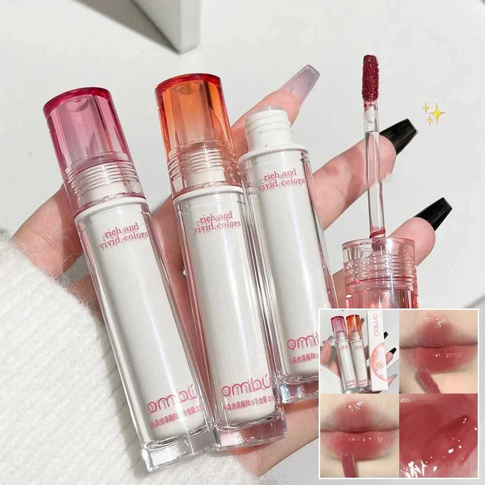 Waterproof Mirror Jelly Lip Glaze 6 Colors Water-light Lip Gloss Long Lasting Moisturizing Glossy Red Tint Lips Makeup CosmeticsW250219
