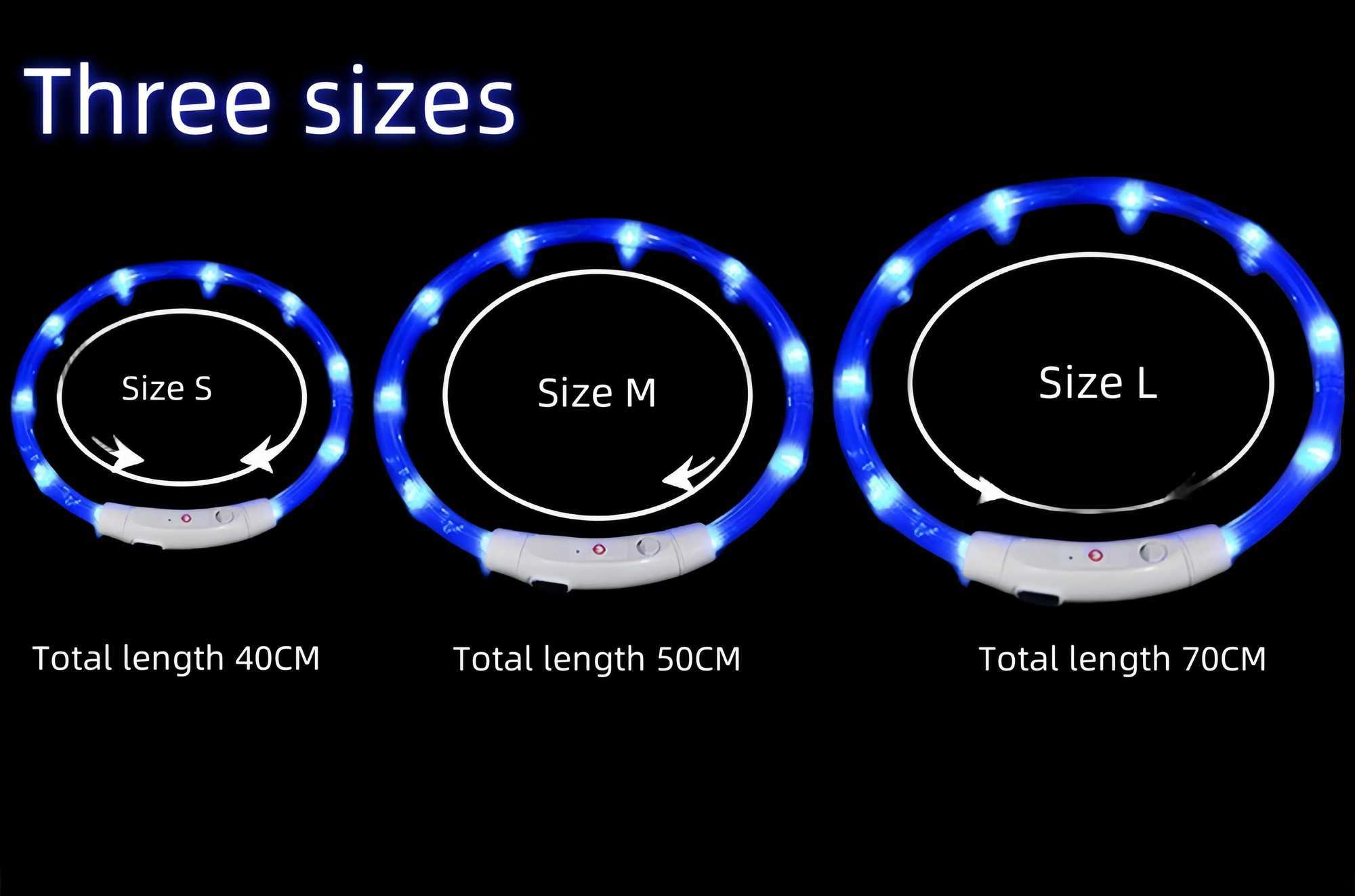 Pet dog LED light collar lights up anti loss dog collar USB charging dog collar W250219