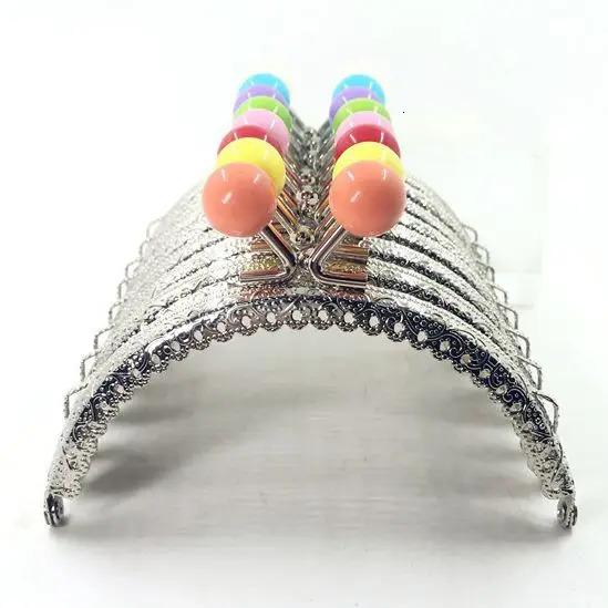 10PCS 10.5CM Candy Head Silver Semicircle Metal Coining Pattern Purse Frame Bag Kiss Clasp DIY Bag Sewing Accessories 250214
