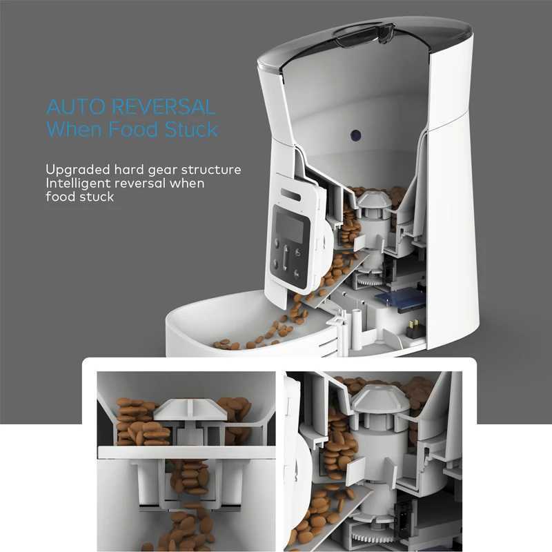 Dog Feeders 4L 6L Camera Video Automatic Pet Feeder Smart Schedule Timmer Dog Feeding For Cats Auto Meals Pet Dry Food Dispenser Bowl H250218