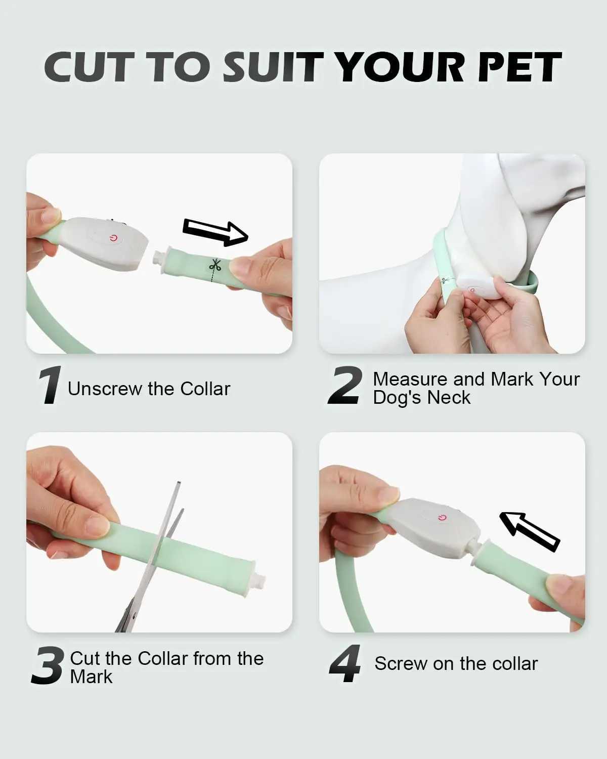 Lightweight USB Rechargeable Collar for Large Medium and Small Dogs Glowing Dog Collar 9 Flashing Modes Soft Silicone Glowing W250219