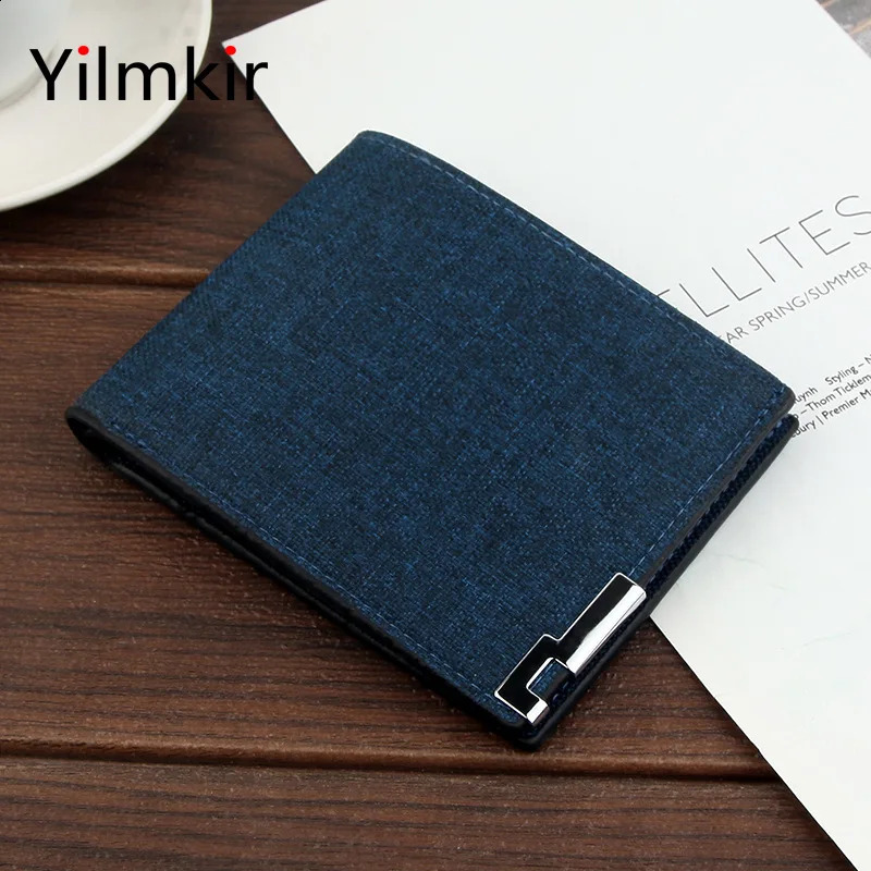 Mens Multifunctional Canvas Wallet Leisure Travel Lightweight Portable Short Style All Match Male Credit Card Holder Coin Purse 250218