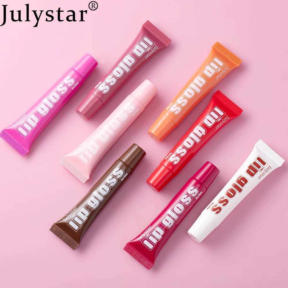 Julystar8 colors long-lasting moisturizing color plumping lip glaze watery transparent mirror hose lip oilW250219