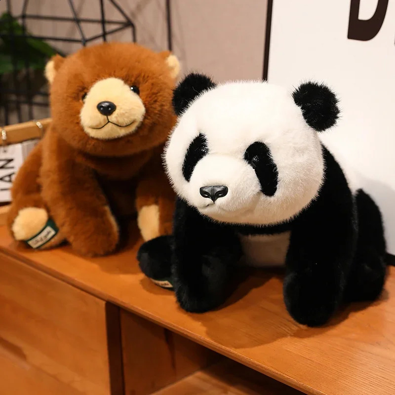 Kawaii Comfort Soft Animal Plush Throw Pillow Polar Bear Brown Bear Panda Lying On The Stuffed Animal Doll Pillow Decorate Room 250219