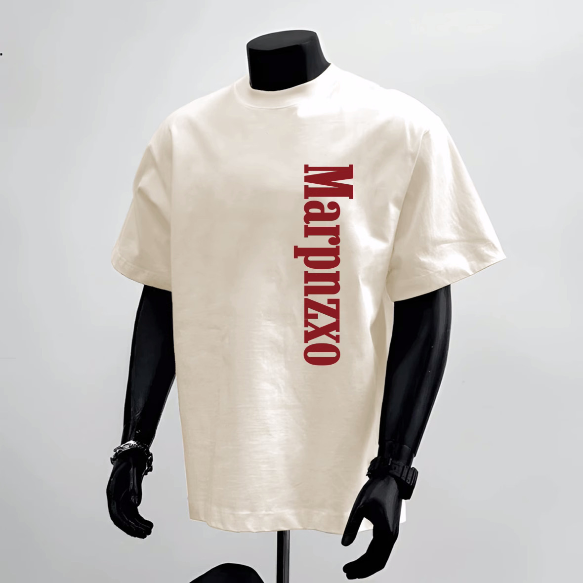 2025 New American Retro Casual Designer T-shirt Neutral Pure Cotton Short Sleeve T-shirt Personalized Printed Loose Sport Men's Short Sleeve Top