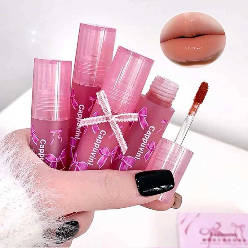 Cappuvini Butterfly Lip Gloss - Mirror Glossy Velvet Matte Finish Long-Lasting Plumping Effect Youthful LookW250219