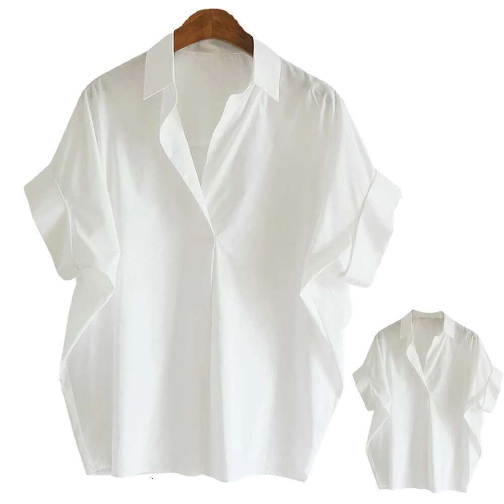 Summer Oversized Shirts Women Shirt Fashion Loose Tops Short Sleeved Blouse Casual Solid Buttons Down Blusas