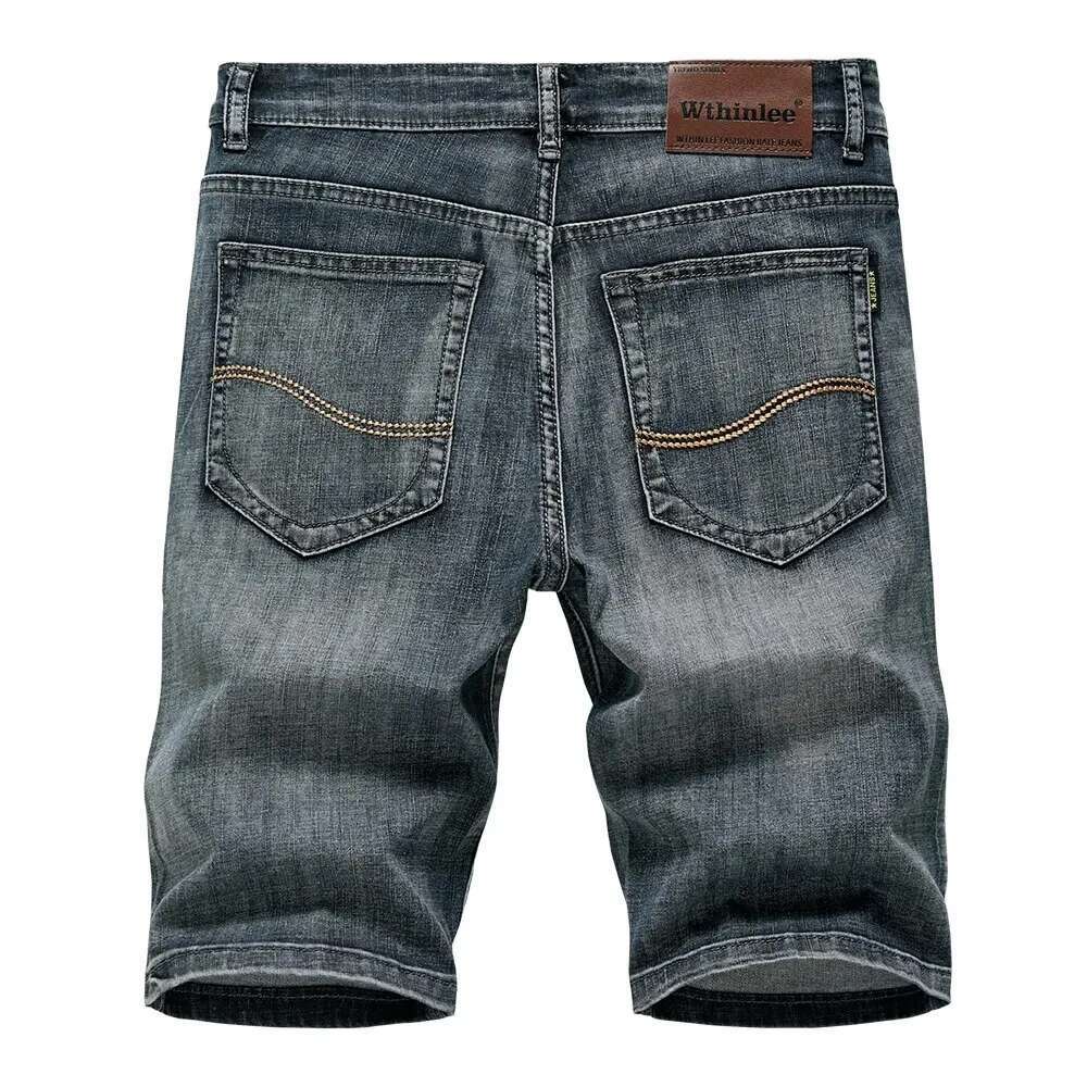 Summer American Classic Shorts Jeans Men's Designer Denim Pants Straight Stretch Casual Cool Thin Knee Blue Personalized Fashion Daily Pants