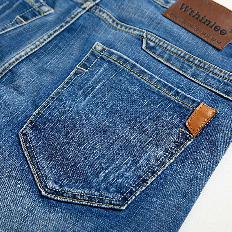 2025 Summer New Men's Slim Fit Denim Shorts For Business Casual Fashionable Loose Elastic Fully Matched Jeans Men's Outdoor Sports Five Poin