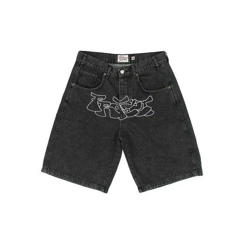 Men's Shorts Y2k Shorts Hip Hop Denim Gym Shorts Mens Womens 2023 Summer New Harajuku Fashion Casual Punk Rock Gothic Men Basketball Shorts z2502