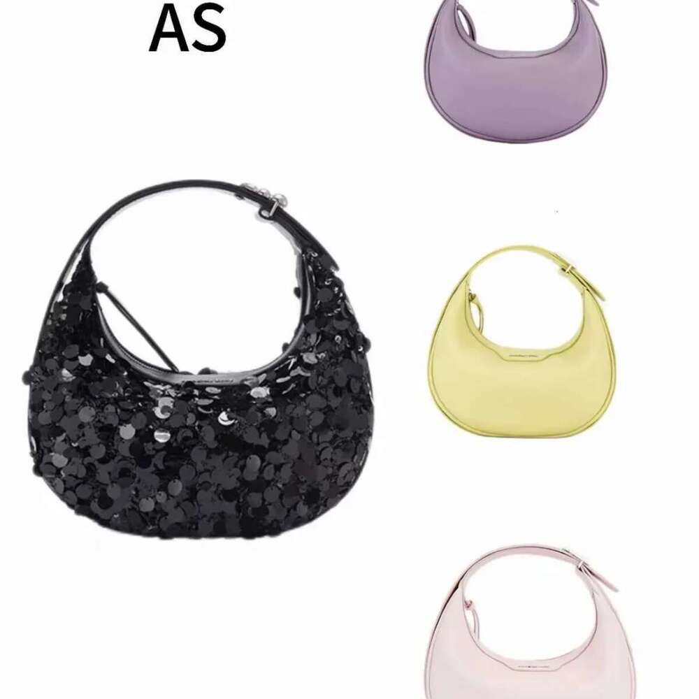 Amazing Song Half-Moon Medium Size Spring Summer New Cow Leather Single Shoulder Underarm Crossbody Moon Horse Tooth Bag