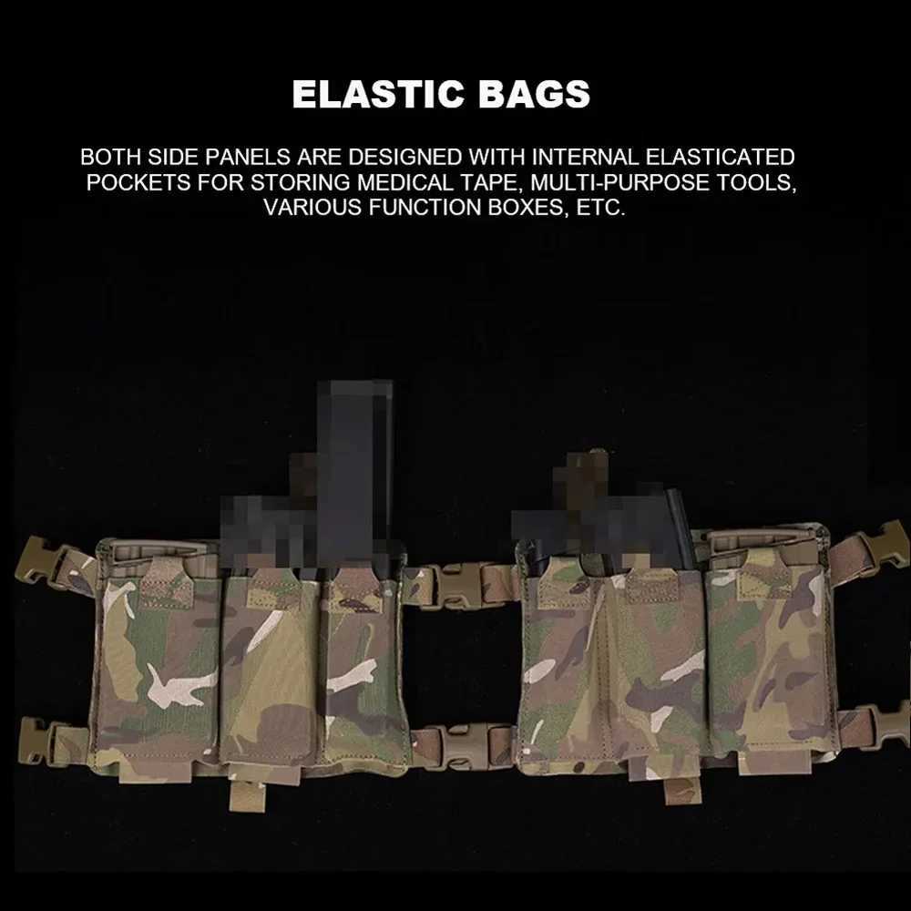 Tactical Chest Rig Vest Laser Cut Molle System Magazine Pouch Hunting Split Front Chest Rig Airsoft Shooting EquipmentXJ250219