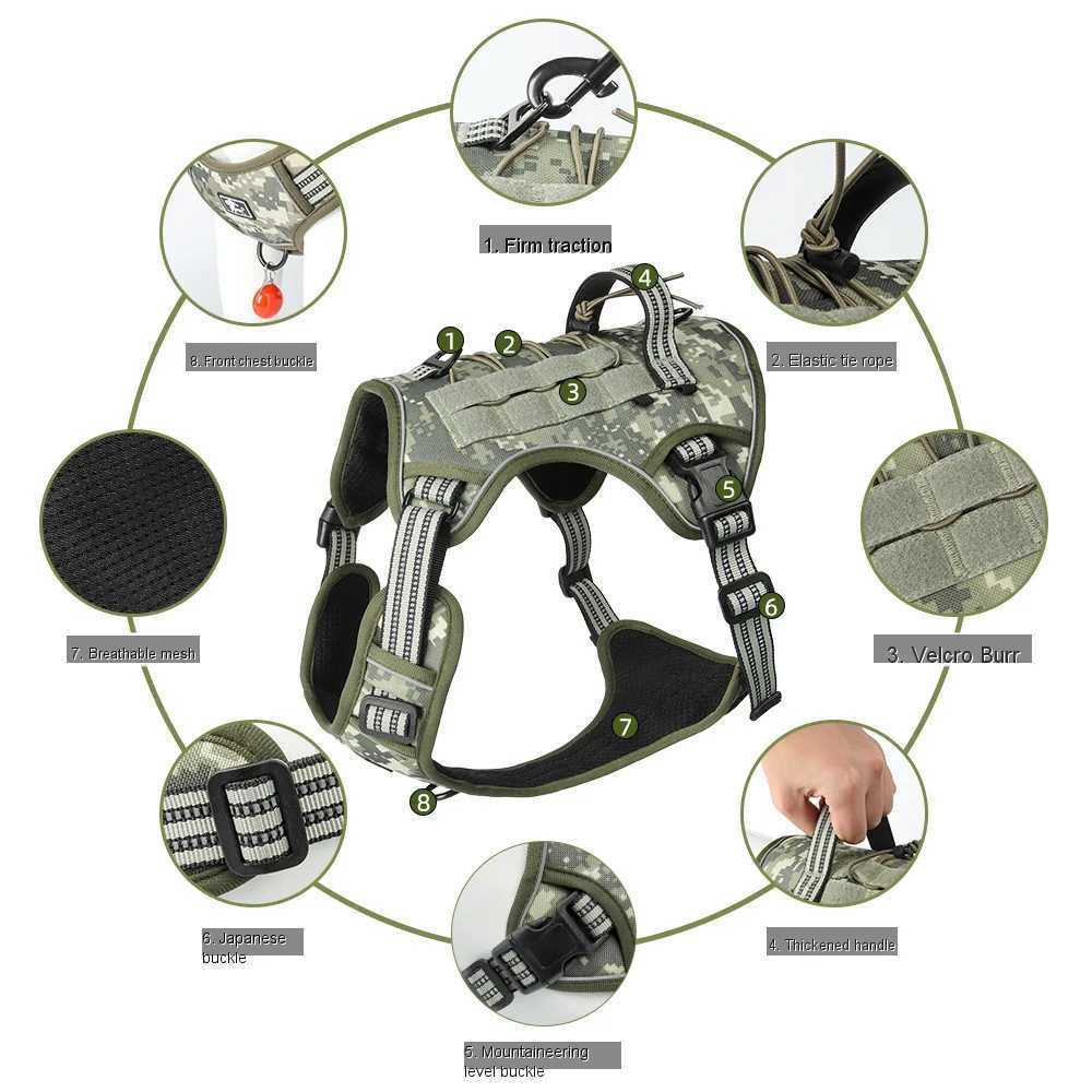 1pcs Pet Chest Strap Dog Tactical Chest Back Outdoor Medium Large Dog Vest Explosion proof Punching Strengthening chest and back W250219