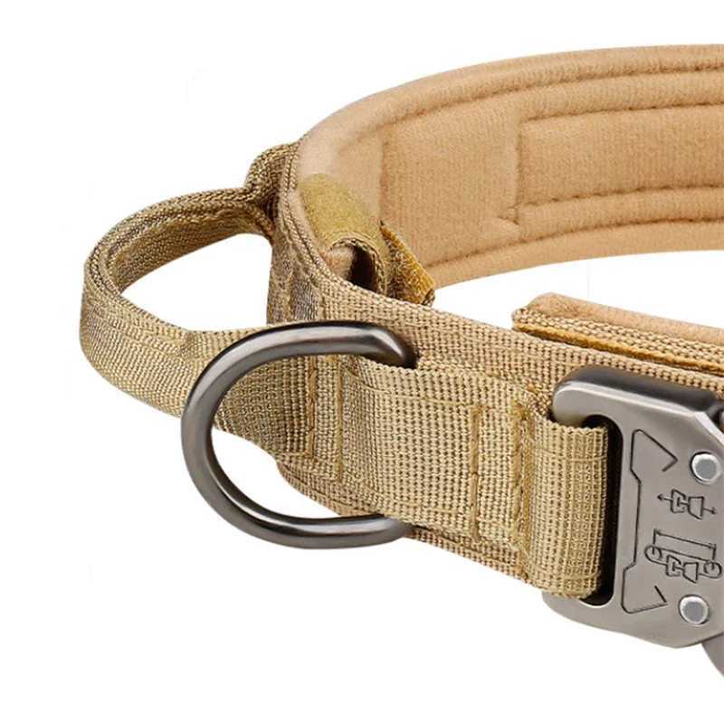 Pet Products Outdoor Tactical Dog Collar Metal Buckle Breathable Nylon Collar Medium Large Dog Training Collar W250219