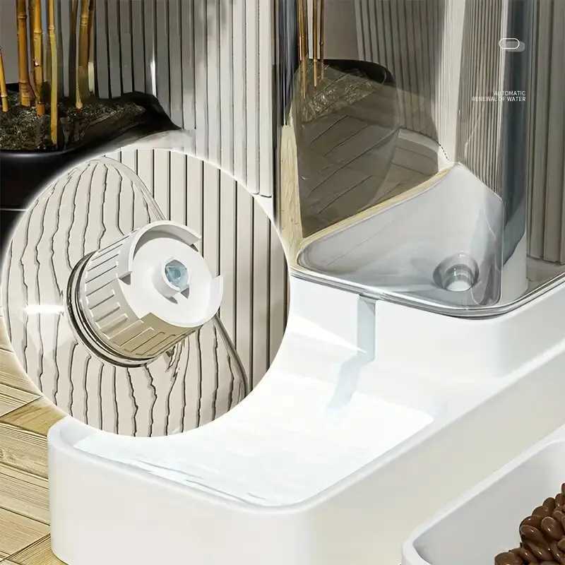 Dog Feeders 1pc/2pcs Automatic Dog Feeder/Water Dispenser Plastic Gravity Dog Food And Water Dispenser Set H250218