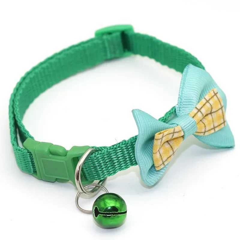 1Pcs Adjustable Lattice Bow Tie for Dogs Cats Beautiful Collar with Bell Christmas New Year Gift for Puppies Pet Accessories W250219