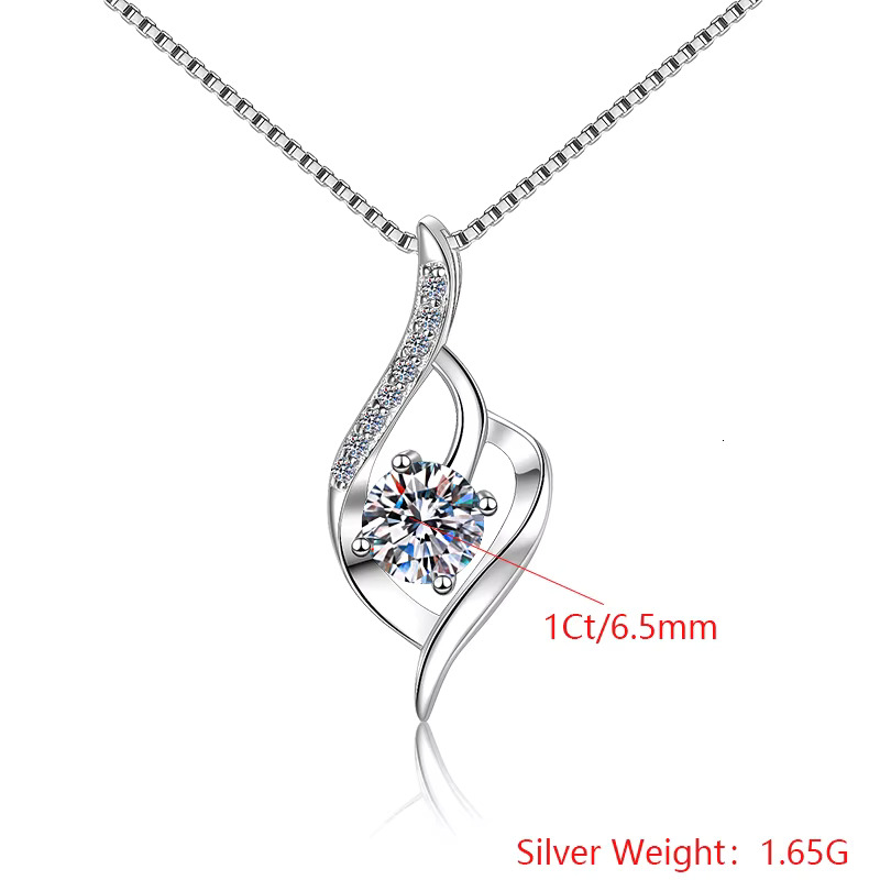 Fine Premium S Sterg Sier Moissanite Pendant Necklace Engagement Jewelry Gift for Ladies