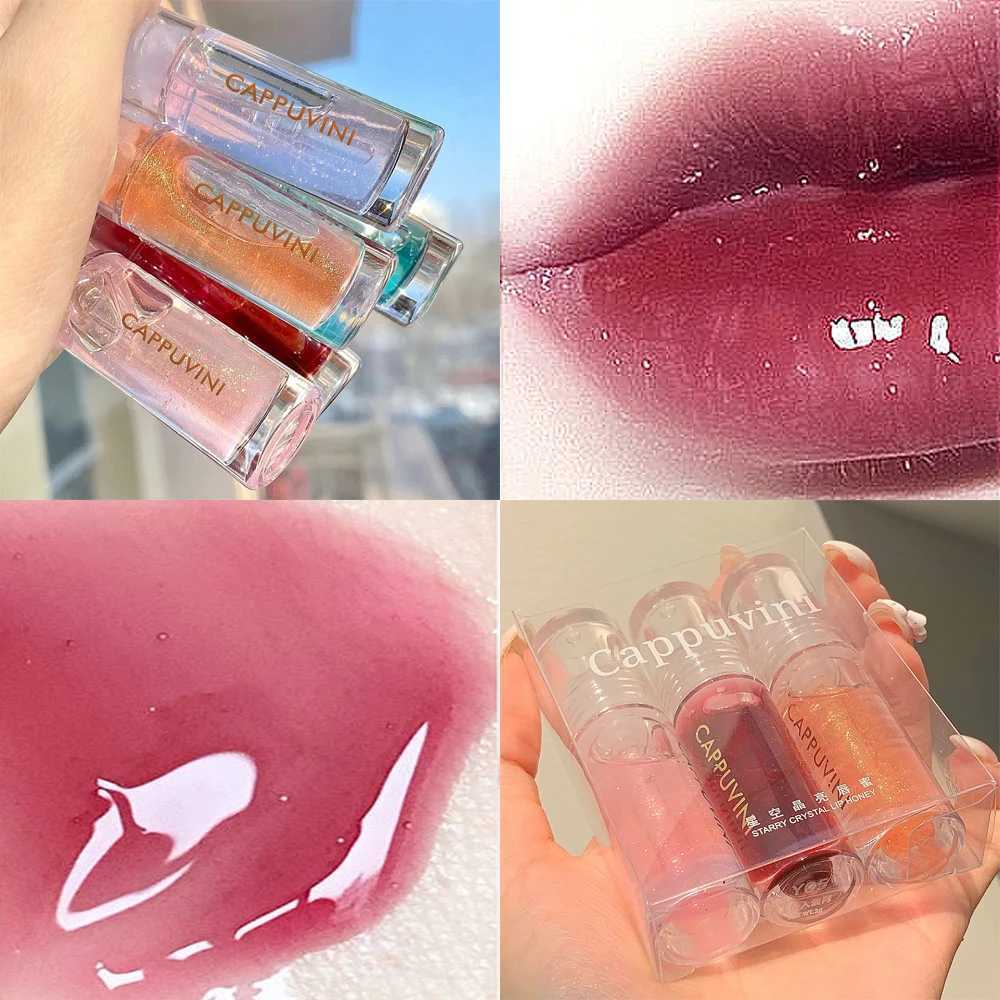 Water Shiny Lip Gloss Set l Clear Mirror Lip Glaze Moisturizing Liquid Lipstick Waterproof Sexy Red Lip Oil Tint Makeup ToolW250219