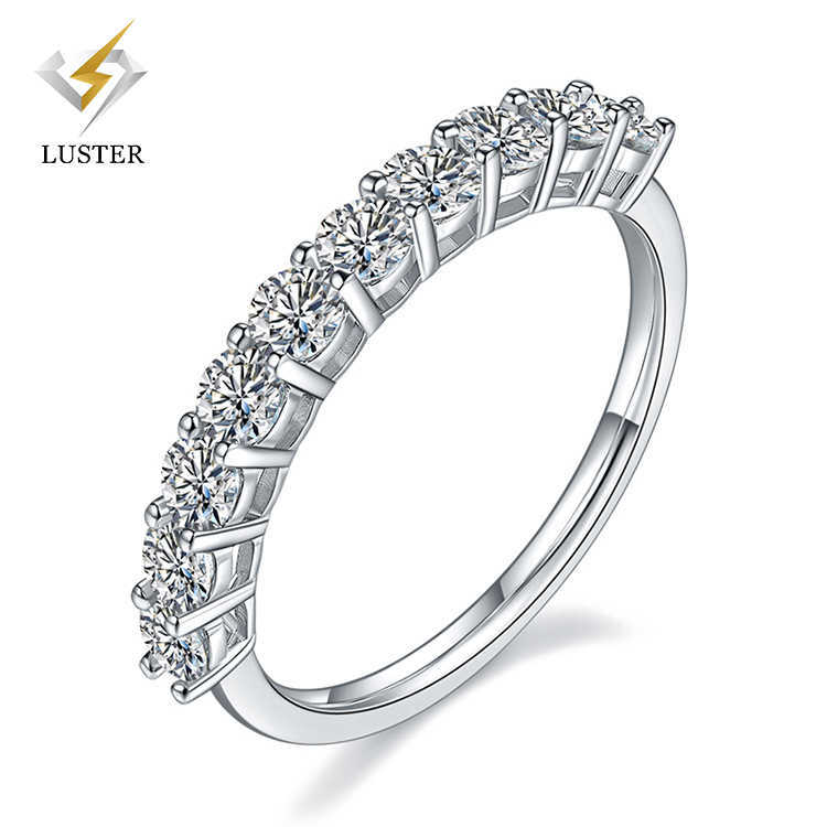 0.5u Thick White Gold Sterling Silver 925 Ring Moissanite Jewellery Moissanite Silver Ring