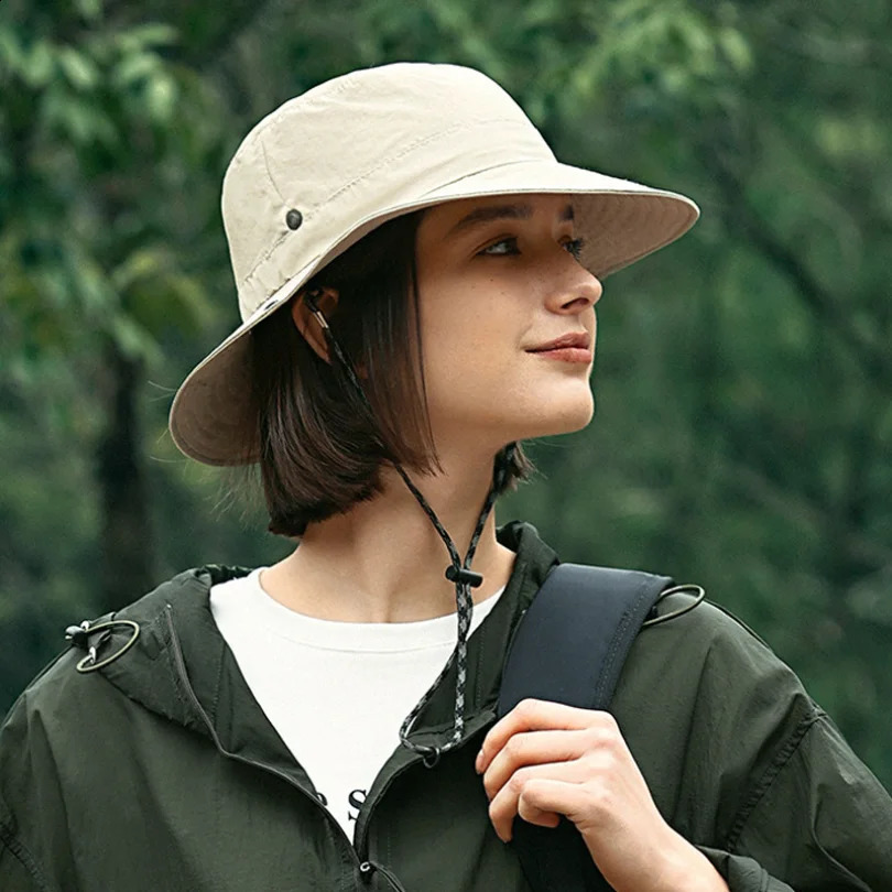 Waterproof Bucket Hat for Women 6cm Brim Sun Foldable Hangable Outdoor Hiking Camping Panama Caps Quick Drying Basin Cap 250117