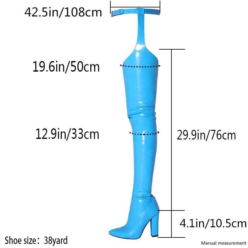 Boots Women High Heels Belt Thigh High Boots Sexy Color Big Size Side Zipper Over The Knee Boots Night Club Lady Shoes Z250218