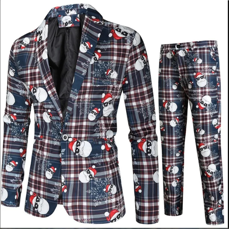 2pcs Playing Cards Poker Print Suits for Men Blazer Jacket Korean Fashion Party Prom Costume Sets Pants Mens Blazer Green Men 250214