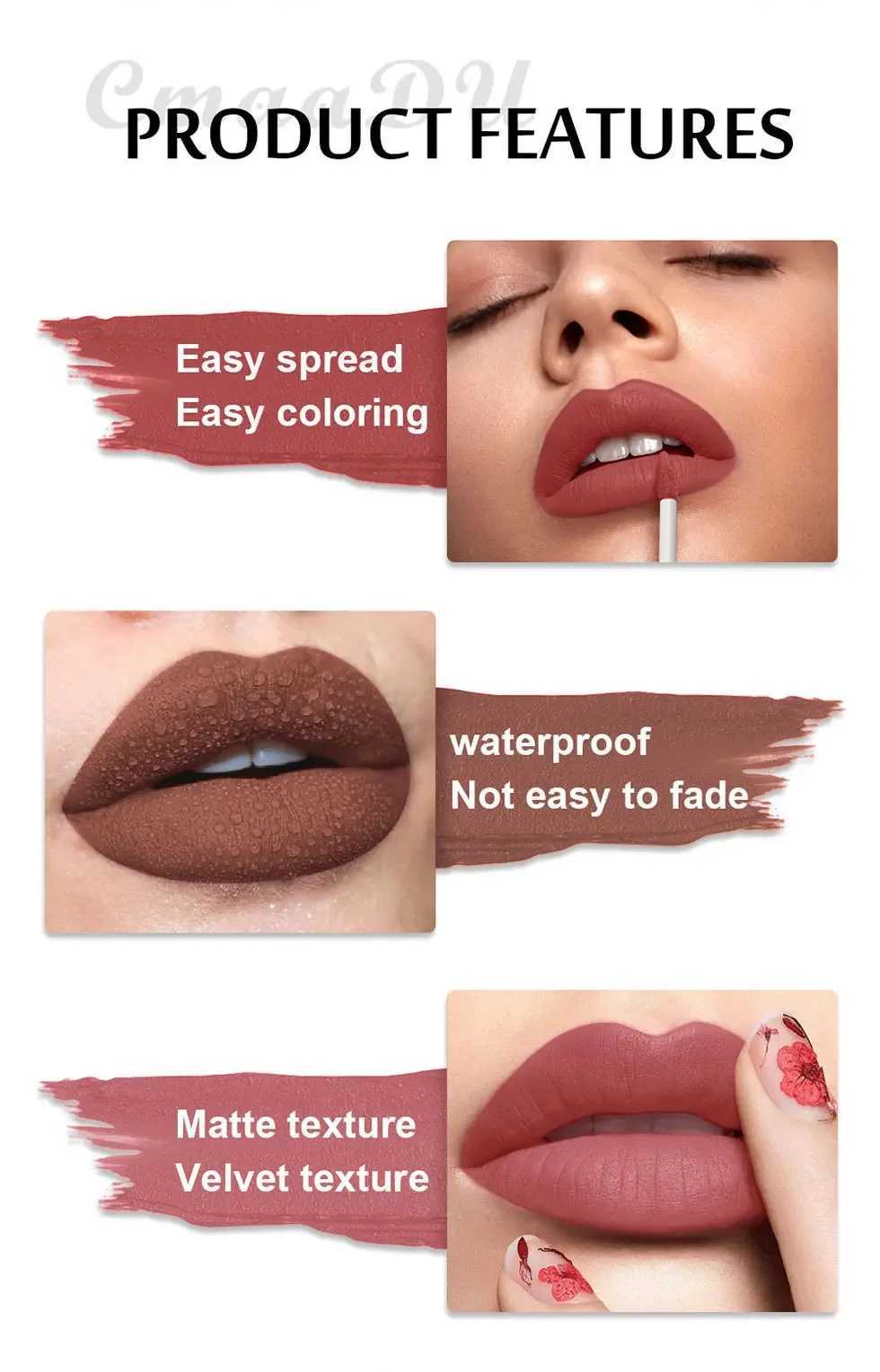 1 waterproof matte velvet lipstick moisturizing durable non stick cup fade resistant lip gloss lipstick makeupW250219