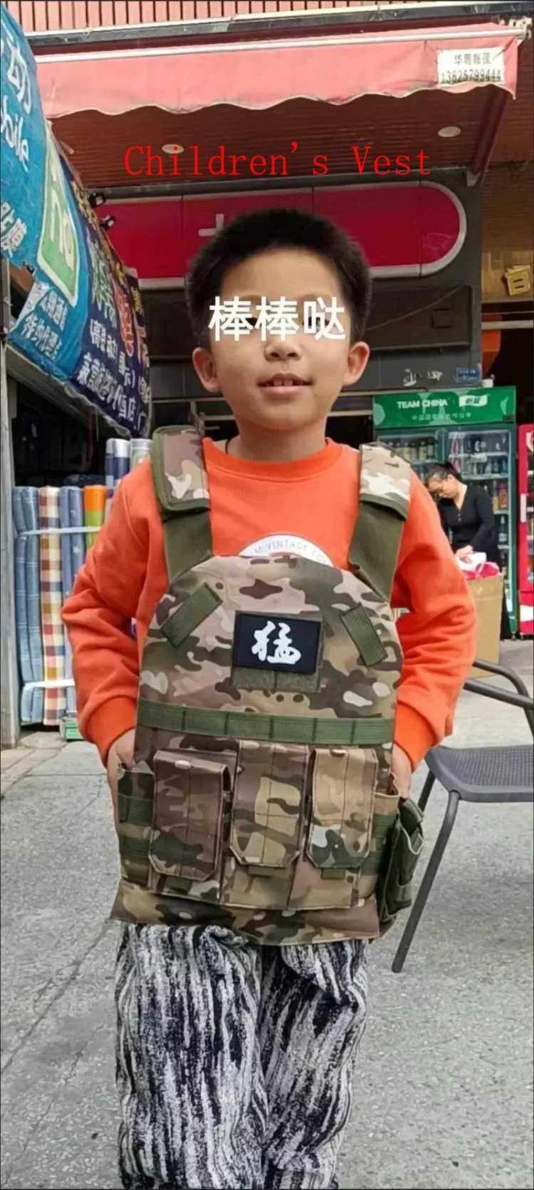 Child Nylon Webbed Gear Tactical Vest Body Armor Hunting Carrier Kid Accessories 6094 Pouch Camouflage Camo Training VestXJ250219