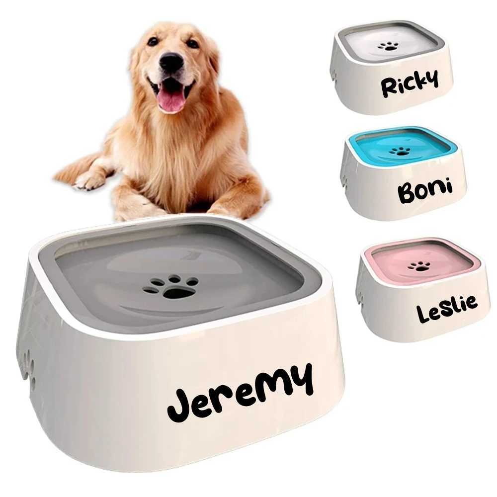 Dog Feeders Custom Dog Drinking Water Bowl No Spill Floating Non-Wetting Mouth Cat Slow Anti-Overflow Water Feeding Dispenser Large Capacity H250218