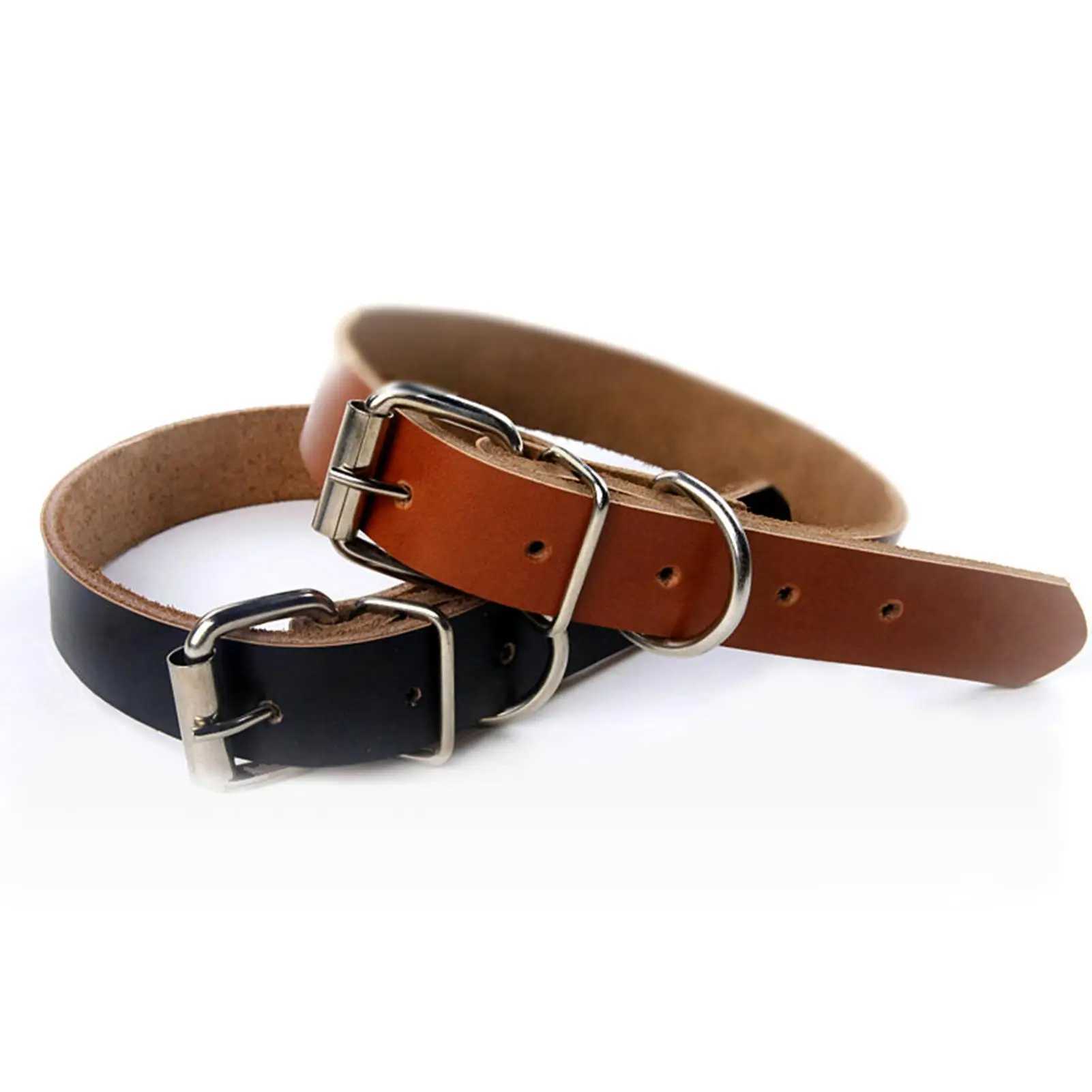 Scroll dog collar leather adjustable metal buckle collar for dog pet supplies for medium and large dog gifts W250219