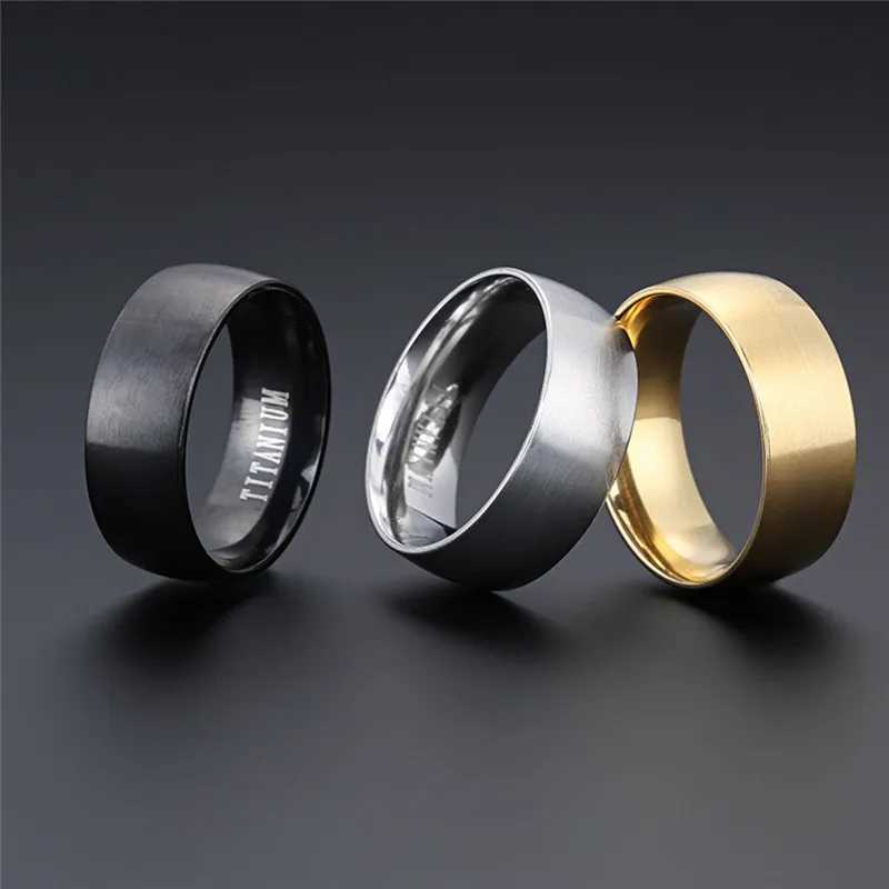 Classic Men Stainless Steel Rings Black Solid Simple Vintage Rings For Men Wedding Bands Christmas Party Jewelry Gift WholesaleXJ250219