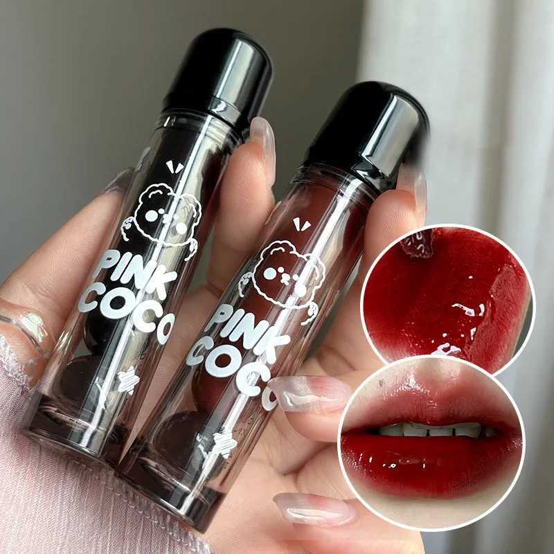 Cherry Red Mirror Water Light Lip Gloss Jelly Gloss Liquid Lipstick Waterproof Lasting Sexy Nude Red Lip Tint Korea MakeupW250219