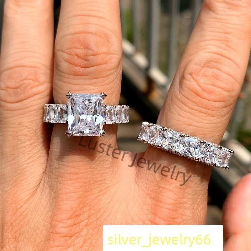 Luster Jewellery D White Engagement 925 Sterling Silver Eternity Men Ring Moissanite Diamond