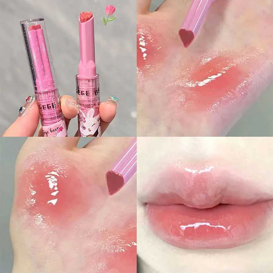 Garden Pink Solid Lip GlossMoisturizing Nourishing Water-gloss Mirror Glass Lip Tinted LipstickDewy Lip GlossPink Lip GlazeW250219