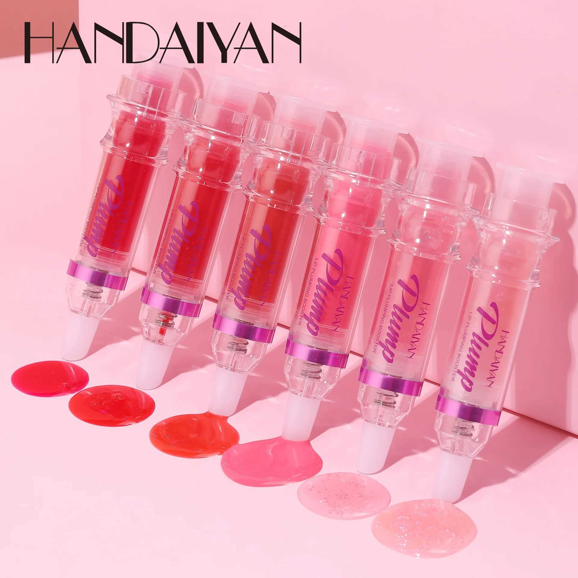 Handaiyan Lip Plumping Booster Sexy Plumper Glitter Red Nude Lipstick Liquid Waterproof Moisturize Oil Lipgloss MakeupW250219