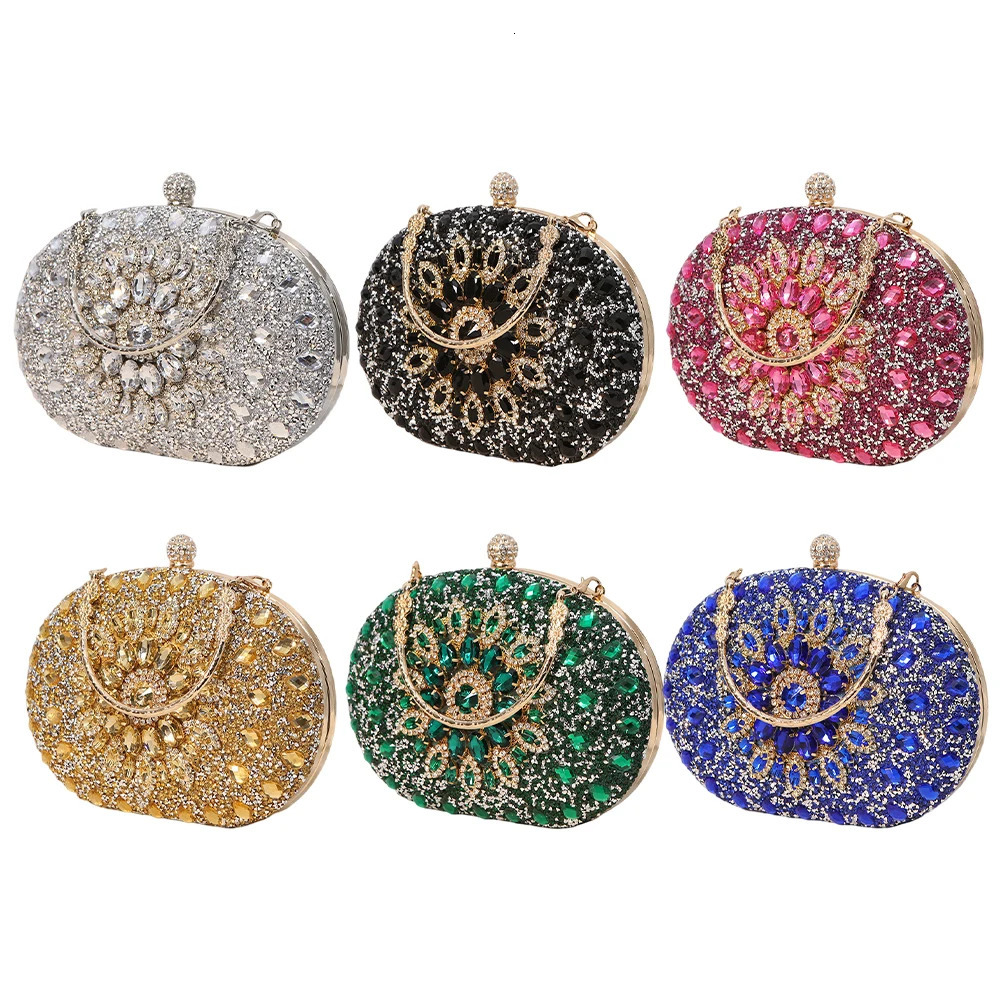 Diamond y Women Clutch Evening Bag Wedding Crystal Ladies Cell Phone Pocket Purse Female Wallet for Party Quality Gift 250218