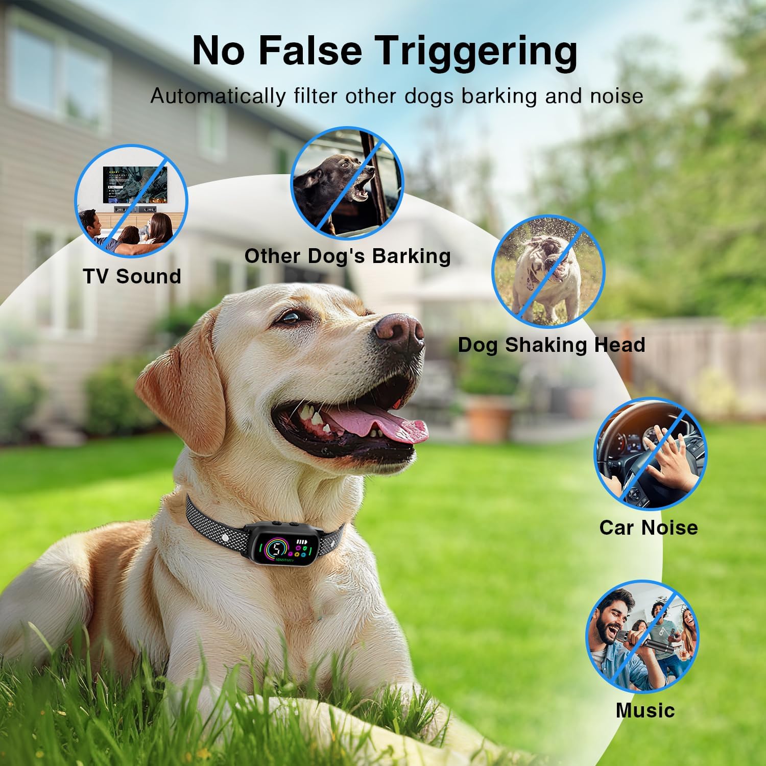 2pcs Black Color Rechargeable Smart Bark Control Collar - Adjustable Sensitivity and Multiple Modes for All Size Dogs