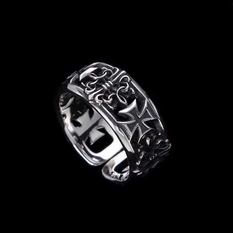 New retro cross hip-hop punk style niche opening ring for menXJ250219
