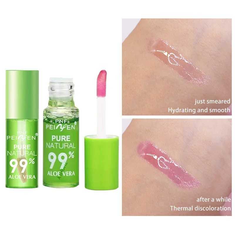 1PCS Moisturizing Natural Aloe Lip Gloss Changable Color Portable Waterproof Long Lasting Nutritious Lips Care LipstickW250219