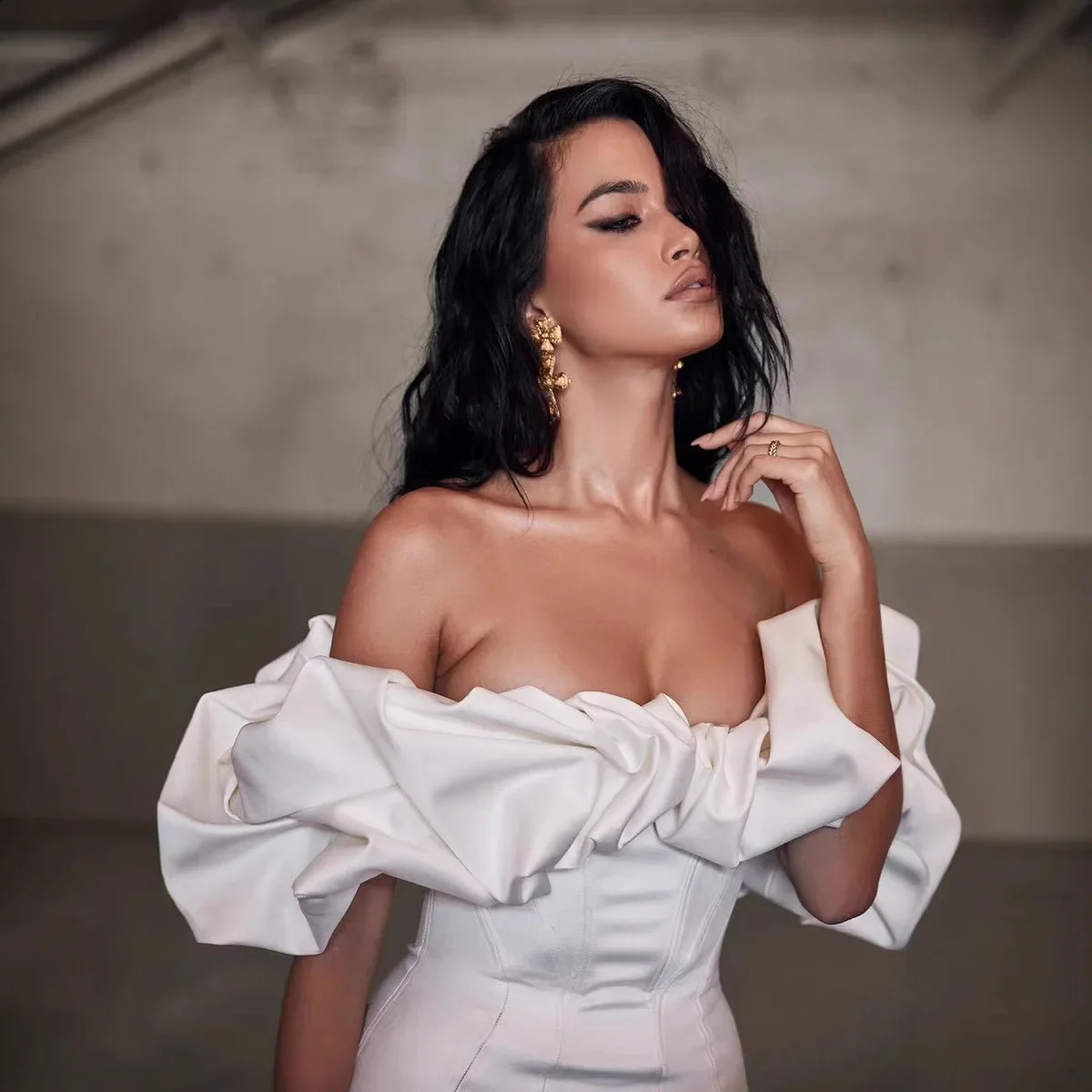 Women Party Dress Sexy Sleeveless White Ruffles Ladies Slim Strapless Empire Dinner Thin Pencil Midi Dresses 250218