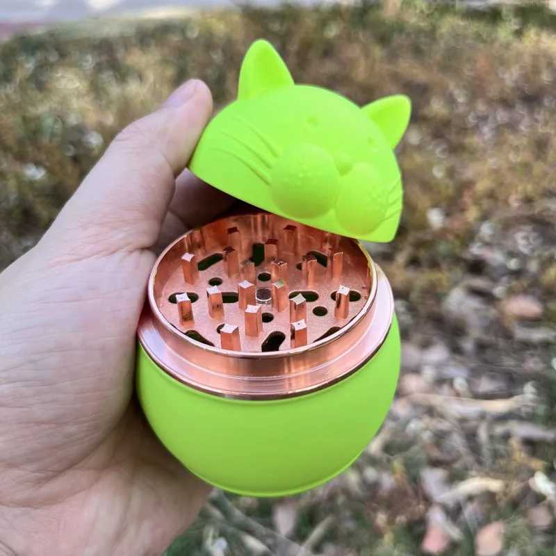 High Quality Cute Cat Shape Metal Grinder Zinc Alloy Cigarette Grinder Spice Grinder Tool T250218
