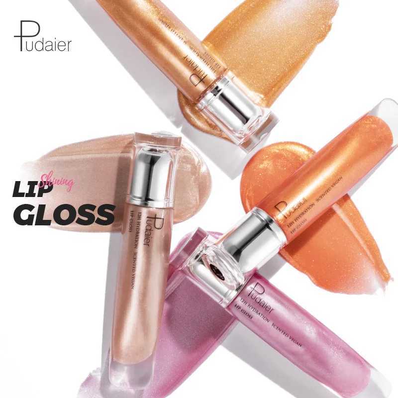 lescent Glitter Plumping Lip Gloss Mirror Jelly Moisturizing Liquid Lipstick Clear Mermaid Pink Sexy Lip Tint Lips CosmeticsW250219